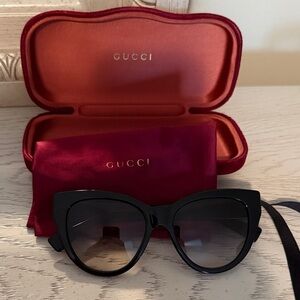 Gucci Black Cat-Eye Sunglasses with Case